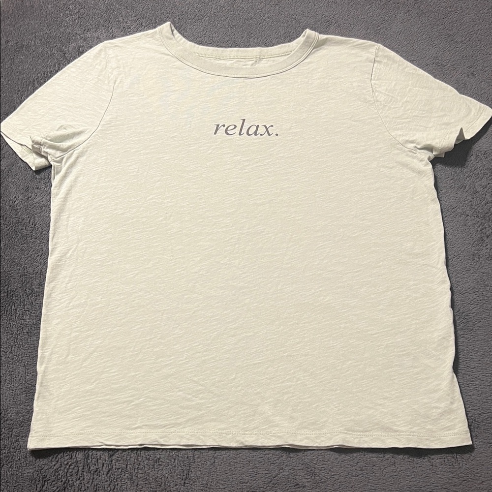 Zoe + Liv women’s large t-shirt lightweight aqua green blue 100% cotton relax.